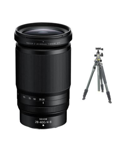 Объектив Nikon NIKKOR Z 28-400mm f/4-8 VR, комплект с алюминиевым штативом Vanguard ALTA PRO 2+ 263AB100 3-Section