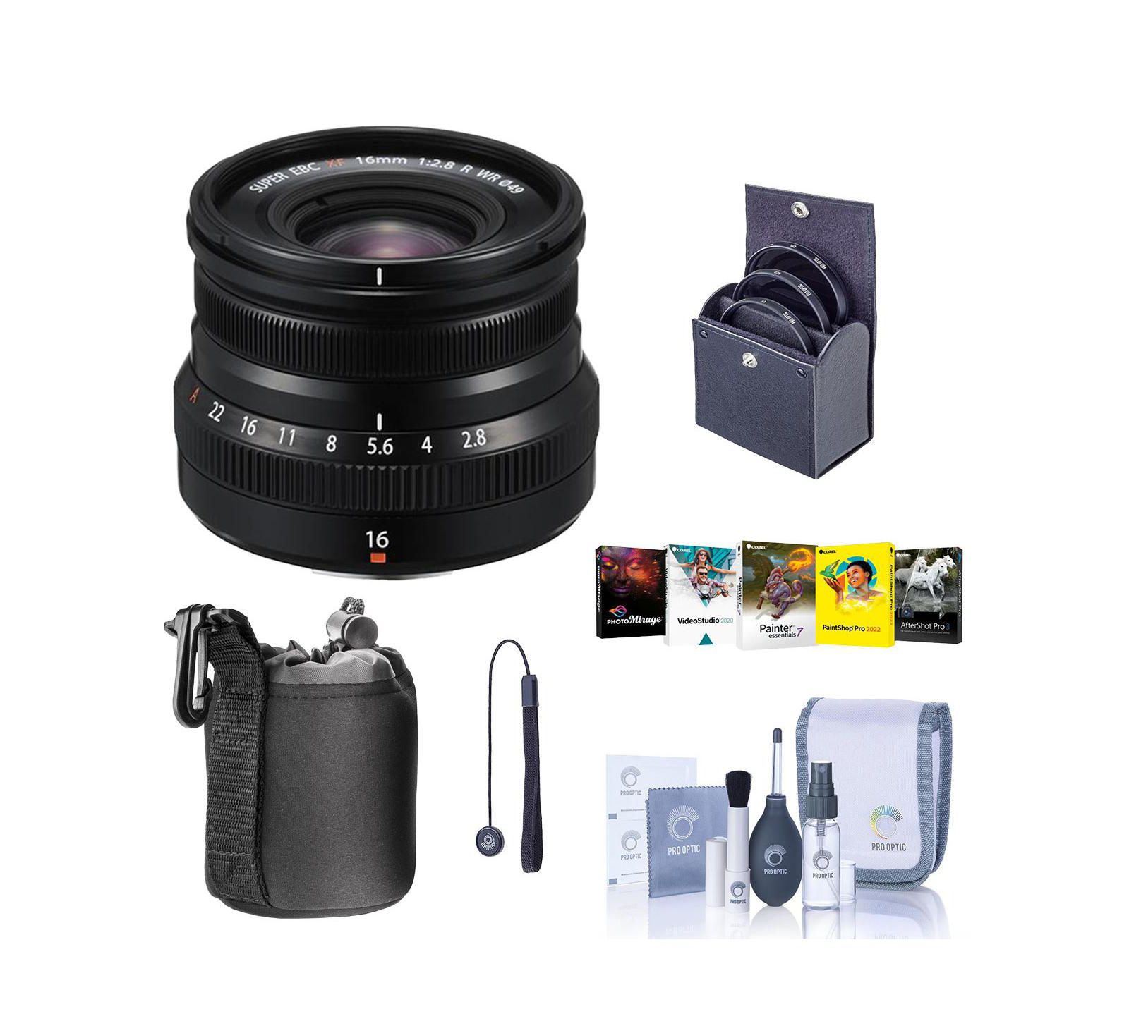 Fujifilm XF 16mm f/2.8 R WR Lens, with Free PC Software  Accessories Kit
