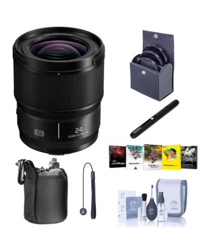 Объектив Panasonic Lumix S 24mm f/1.8 для L Mount, набор с ПО, фильтрами, чехлом и средствами для чистки