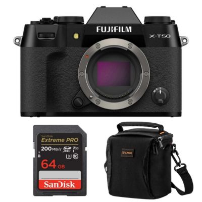Fujifilm X-T50 Mirrorless Camera, Black, Bundle with Included Value