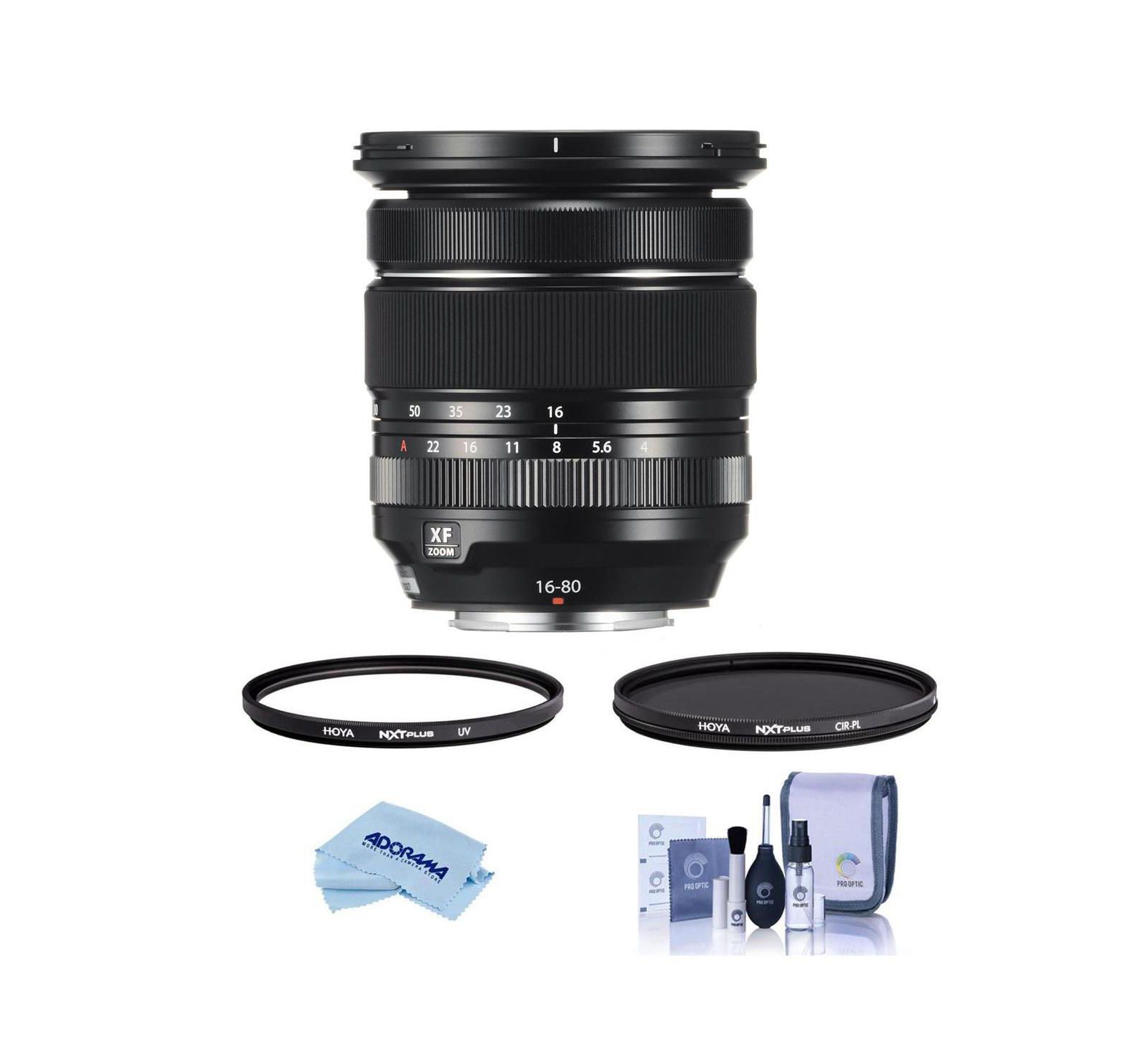 Fujifilm XF 16-80mm f/4.0 R WR Lens, Bundle w/Tiffen 72mm UV  CPL Filters