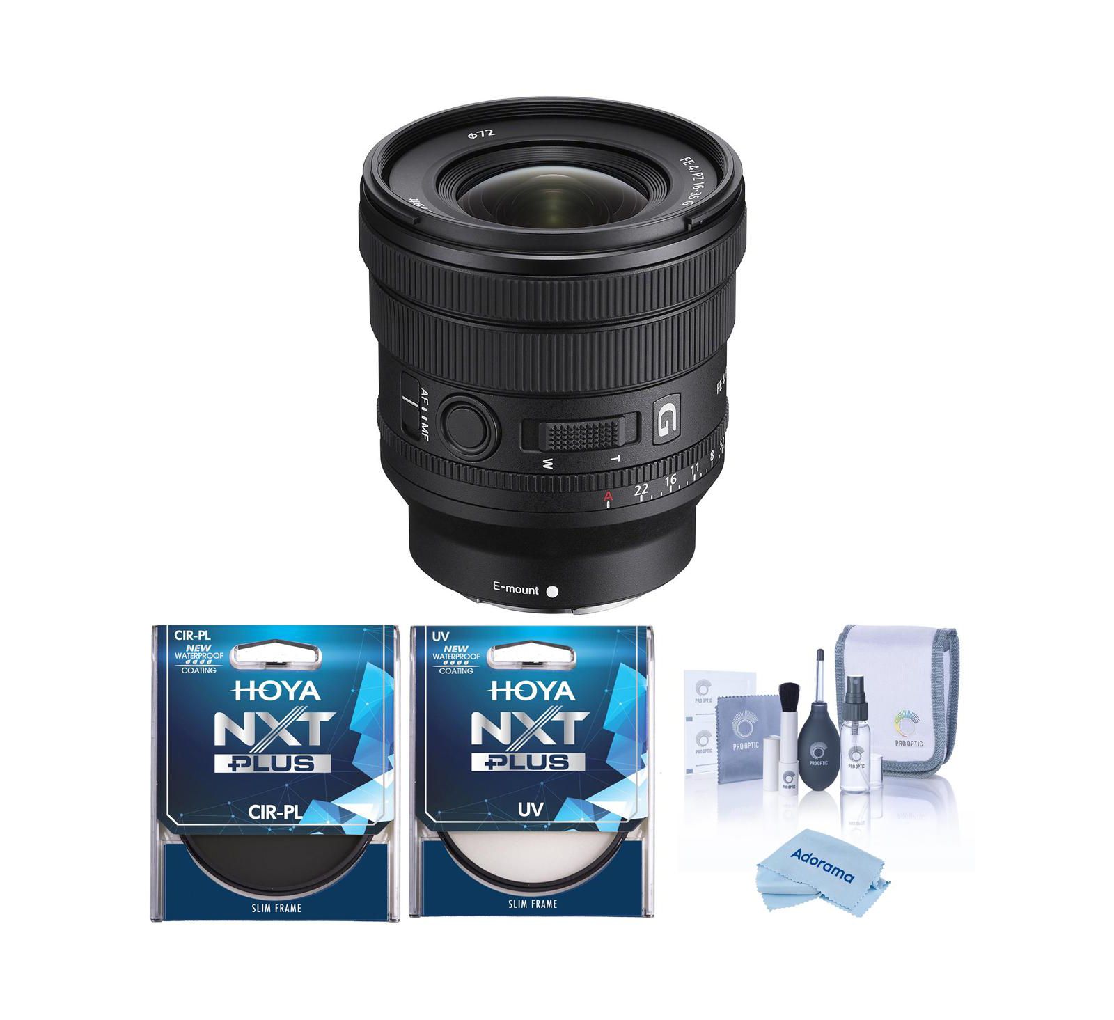 Sony FE PZ 16-35mm f/4 G Ultralight Power-Zoom Lens Bundle for Sony E-Mount