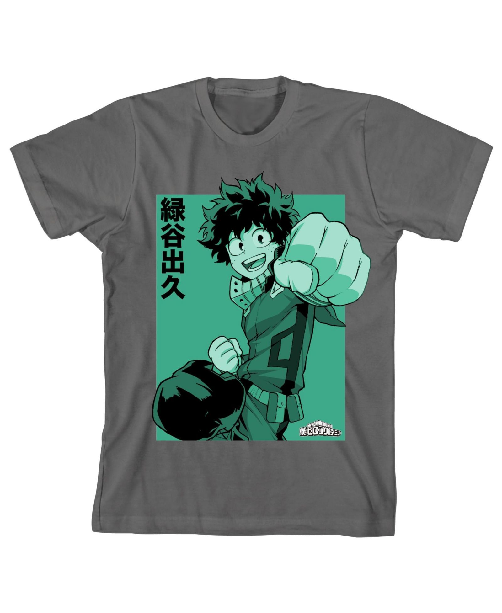 My Hero Academia футболка Deku Punch Charcoal для мальчиков-XL