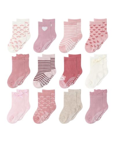 The Peanutshell Детские хлопковые носки, 12 шт., Blush/Mauve