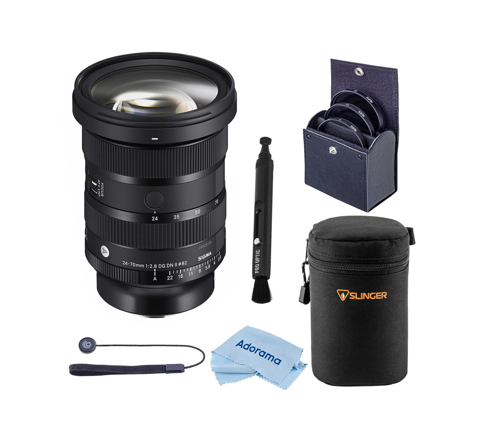 Sigma 24-70mm f/2.8 DG DN II Art Lens Bundle with Case and 82mm Filter Kit for L Mount