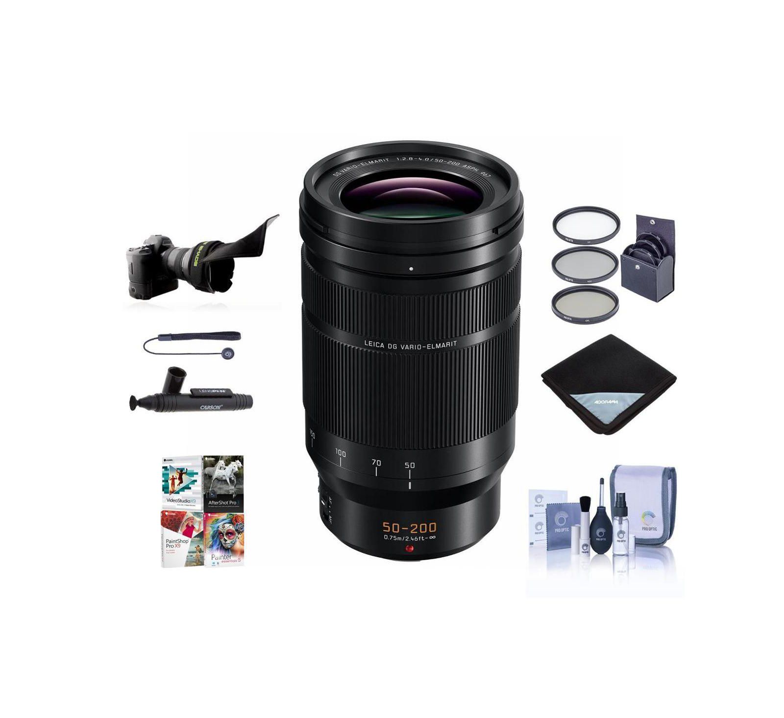 Объектив Panasonic Lumix G Leica DG Vario-Elmarit 50-200mm F/2.8-4 Aspheical для Micro 4/3 с комплектом фильтров и чехлом