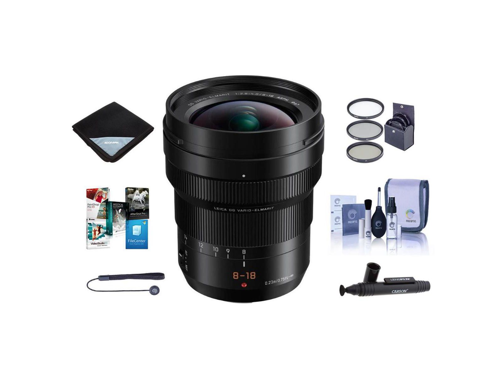 Объектив Panasonic Leica DG Vario-Elmarit 8-18mm f/2.8-4, MFT с набором программного обеспечения для ПК