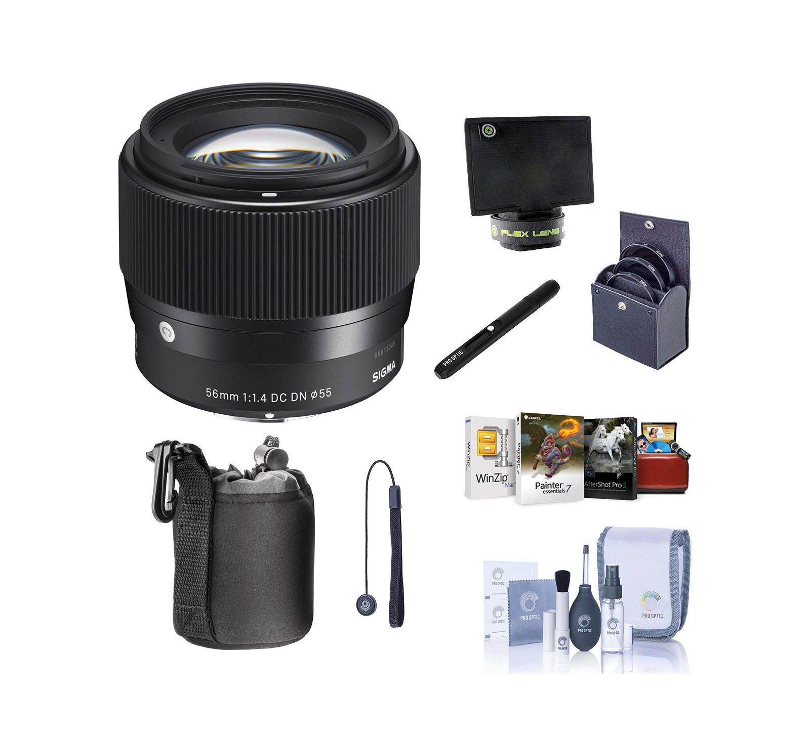 Объектив Sigma 56mm f/1.4 DC DN Contemporary для Sony E, комплект с фильтрами, набором для чистки и ПО