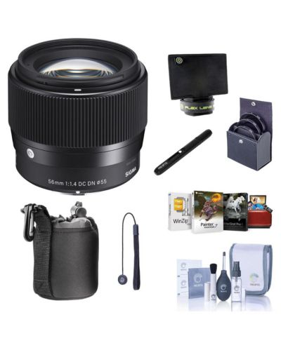 Объектив Sigma 56mm f/1.4 DC DN Contemporary для Sony E, комплект с фильтрами, набором для чистки и ПО