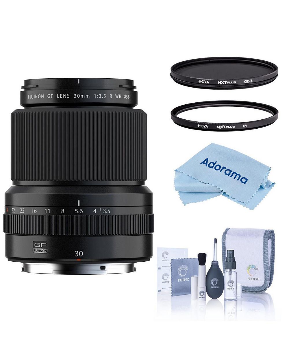 Fujifilm GF 30mm f/3.5 R WR Lens, Bundle with Hoya 58mm UV and CPL Filters