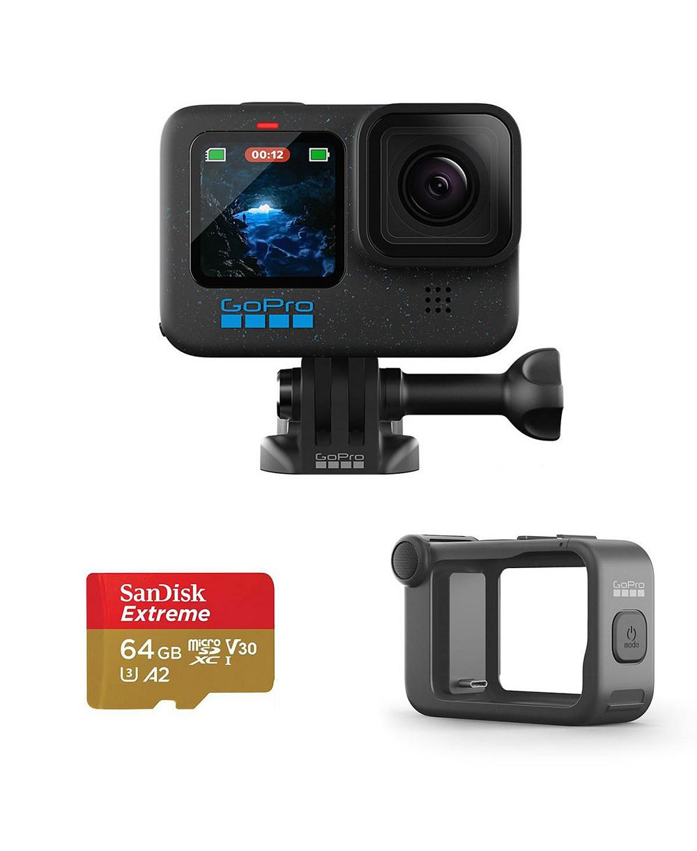 GoPro HERO12 Black комплект камеры: водонепроницаемая экшн-камера с Media Mod и 64GB Micro SD