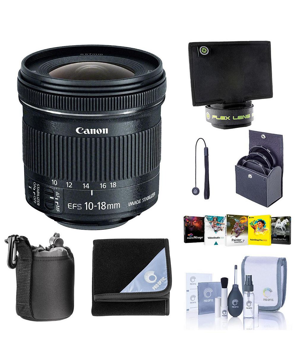 Canon EF-S 10-18mm f/4.5-5.6 IS STM Lens with Premium Accessories Kit