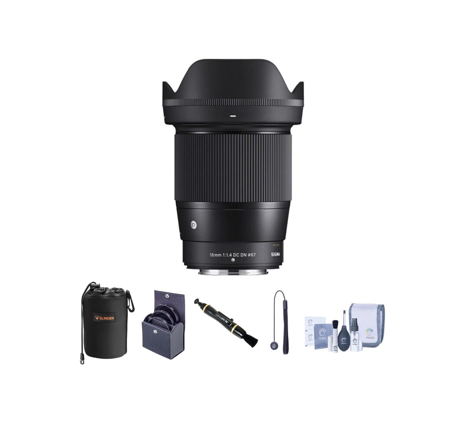 Sigma 16mm f/1.4 Dc Dn Contemporary Wide-Angle Lens Bundle for Nikon Z