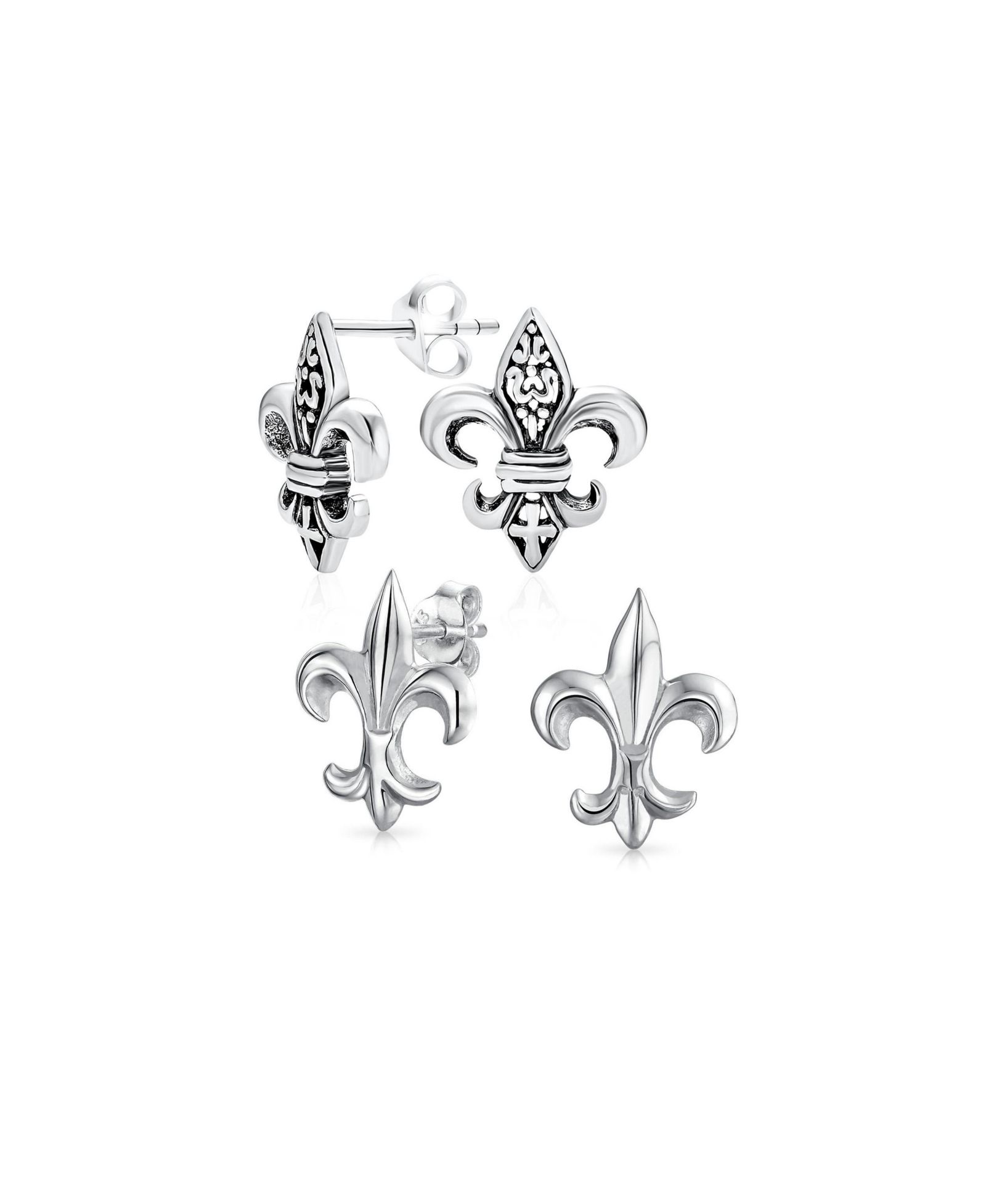Серьги-гвоздики Bling Jewelry Fleur De Lis из стерлингового серебра