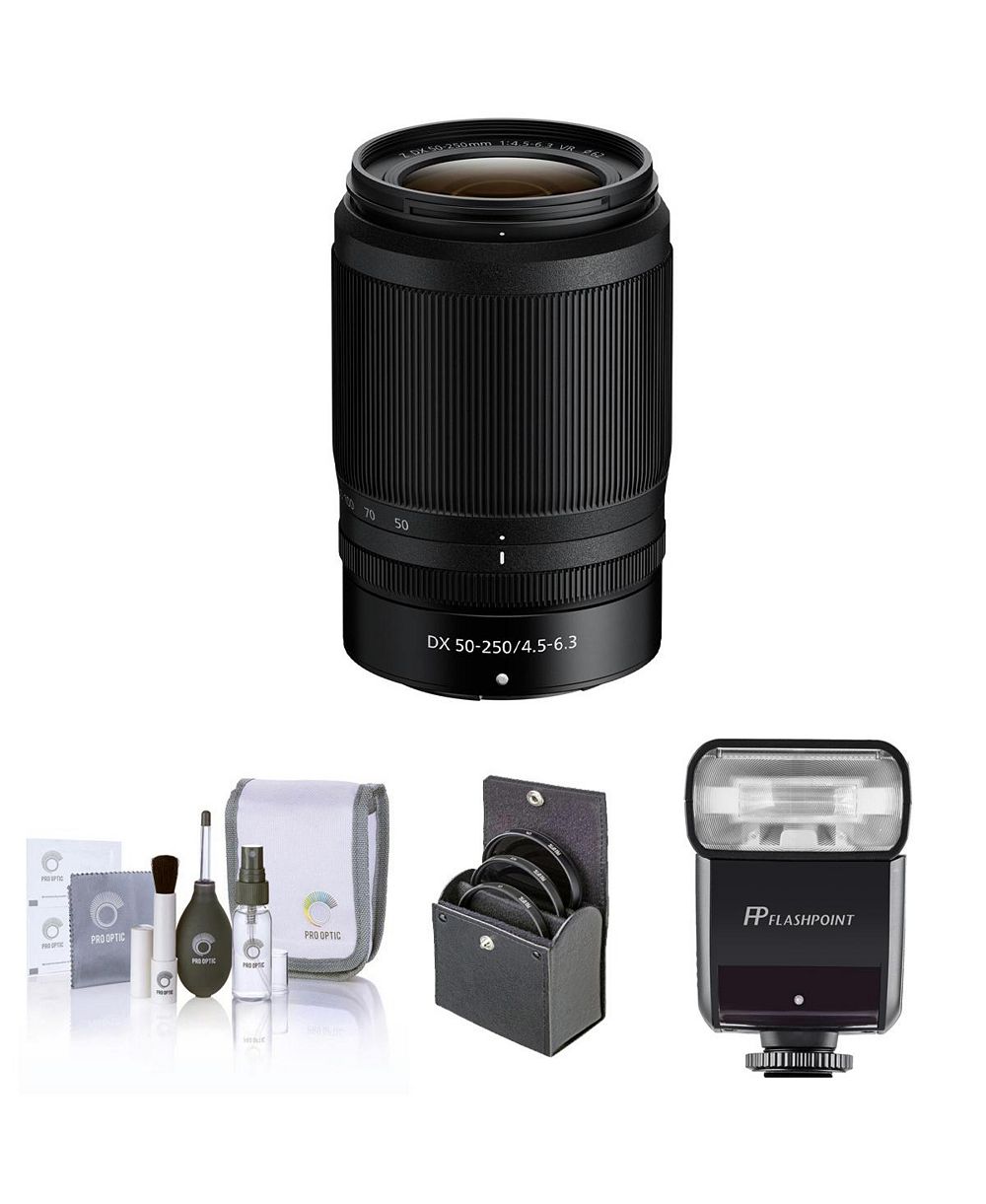 Объектив Nikon NIKKOR Z DX 50-250mm f/4.5-6.3 VR с комплектом вспышки и фильтров