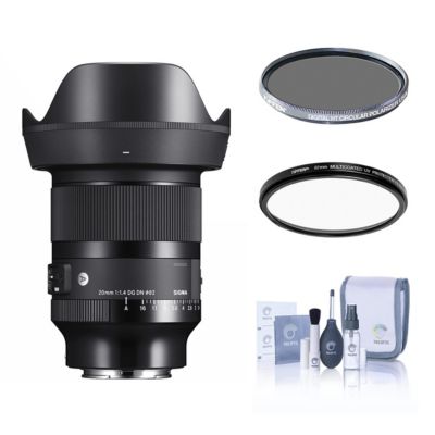 Sigma 20mm f/1.4 DG DN Art Lens for Sony E, w/Tiffen 72mm UV  CPL Filter