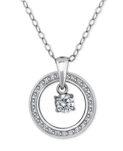 Подвеска Giani Bernini Cubic Zirconia Orbital Halo, 16" + 2" extender