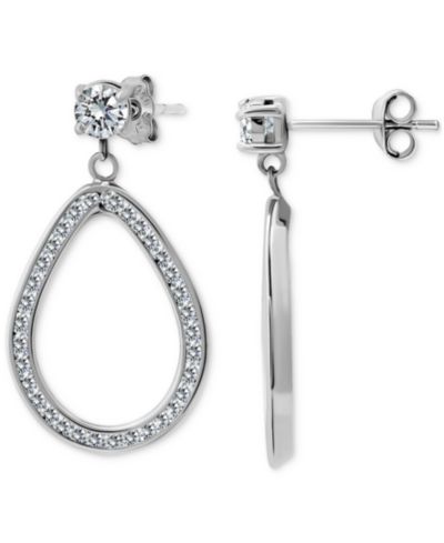Giani Bernini Cubic Zirconia Open Teardrop Drop Earrings, Macy's Exclusive