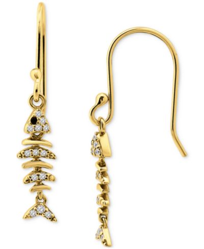 Giani Bernini Pavé Fish Drop Earrings in 18k Gold-Plated Sterling Silver (also in Sterling Silver), Exclusively at Macy's