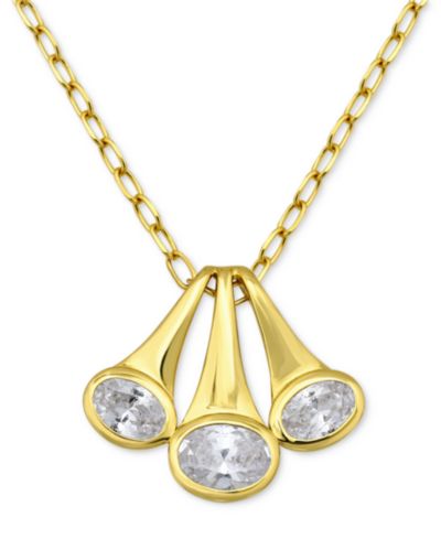 Giani Bernini ожерелье-подвеска Triple Horn из серебра с позолотой 18k