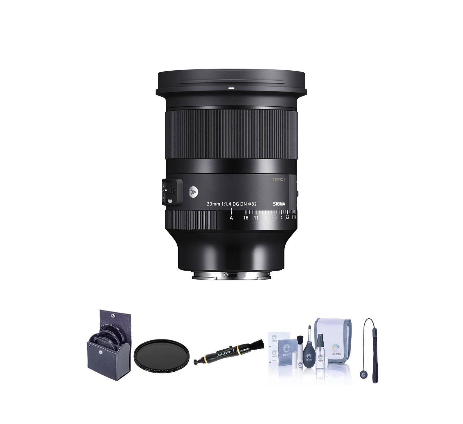 Sigma 20mm f/1.4 DG DN Art Lens for Sony E with Essential Kit