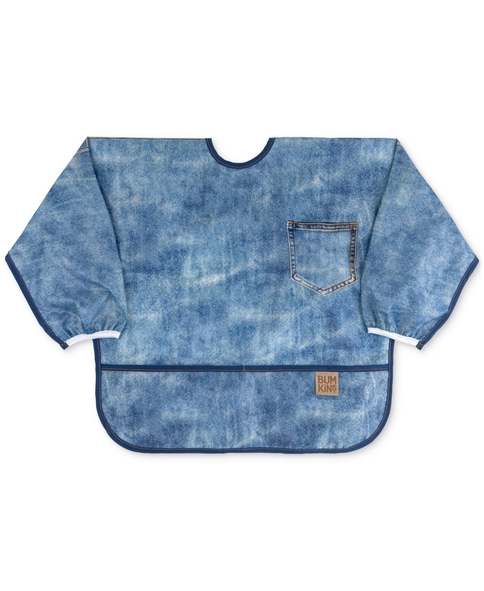 Детский нагрудник Bumkins с принтом Denim Print Sleeved Bib