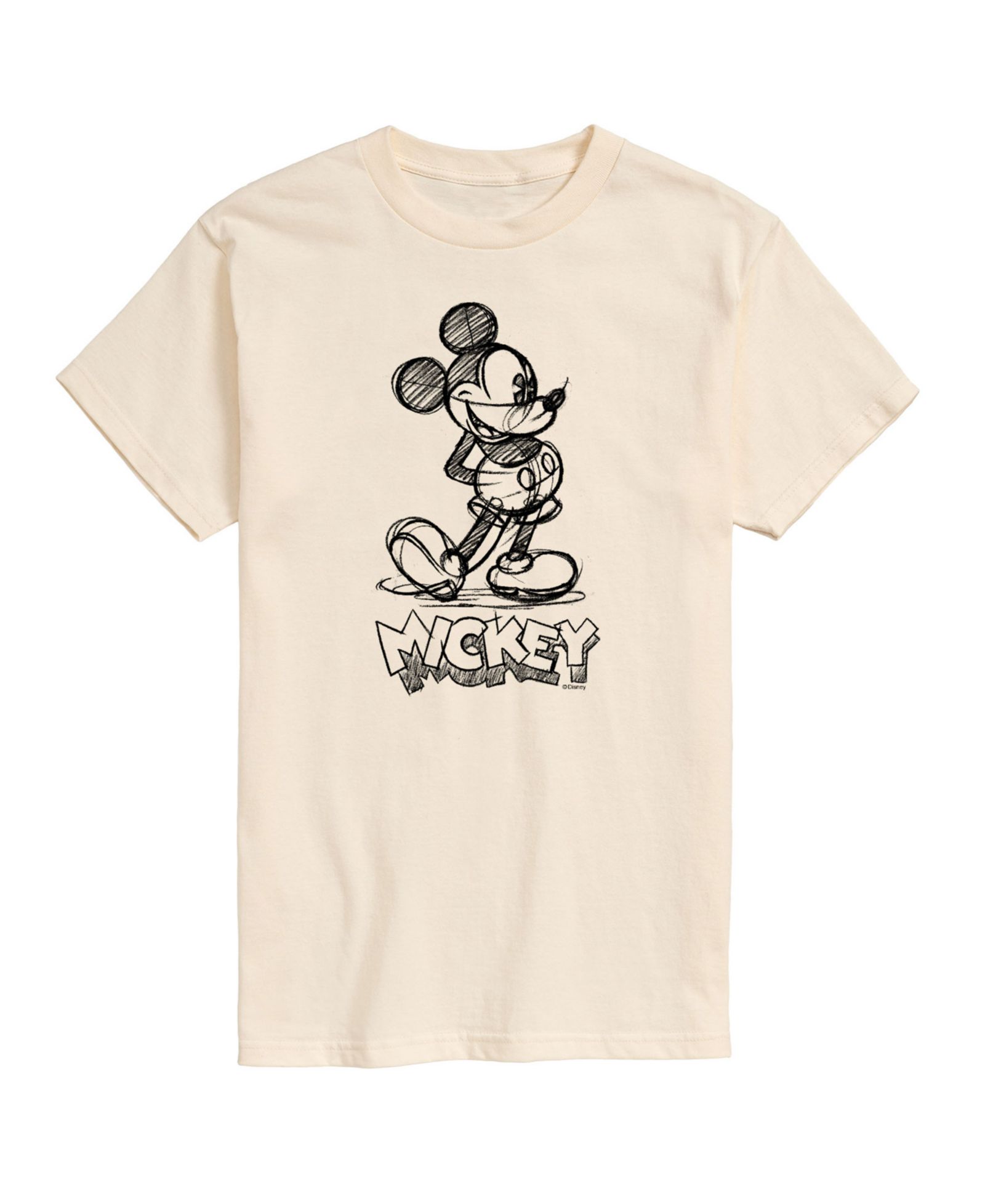 AIRWAVES Men's Disney Mickey Sketch Graphic Short Sleeve T-Shirt