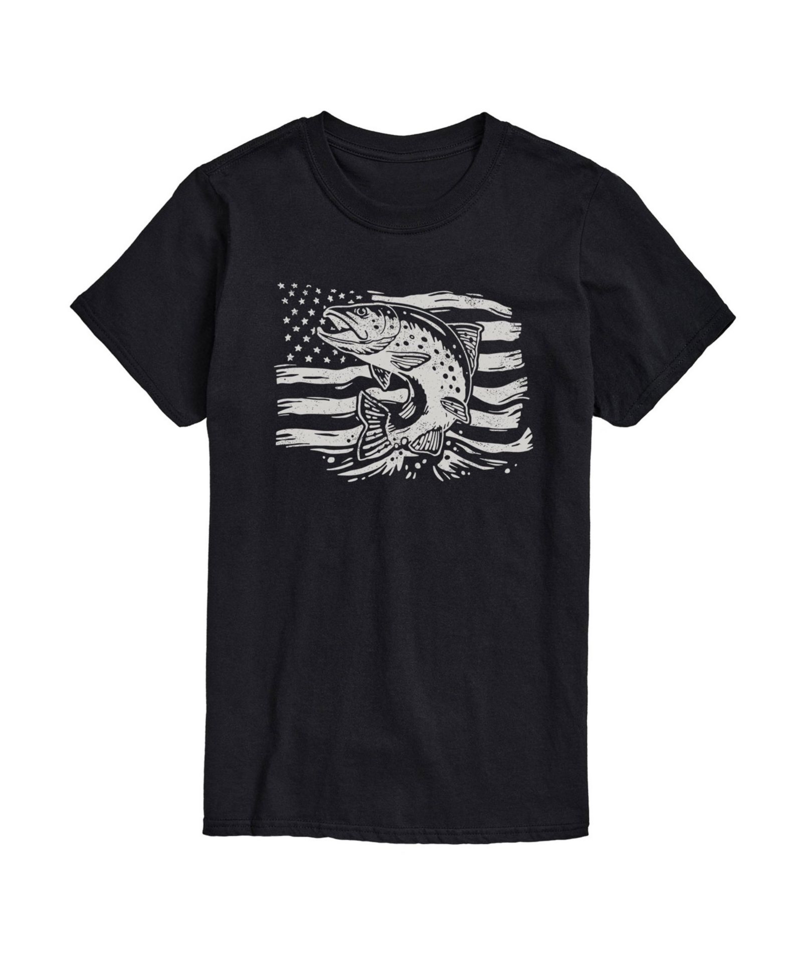 AIRWAVES Men’s American Flag Bass Short Sleeve T-Shirt