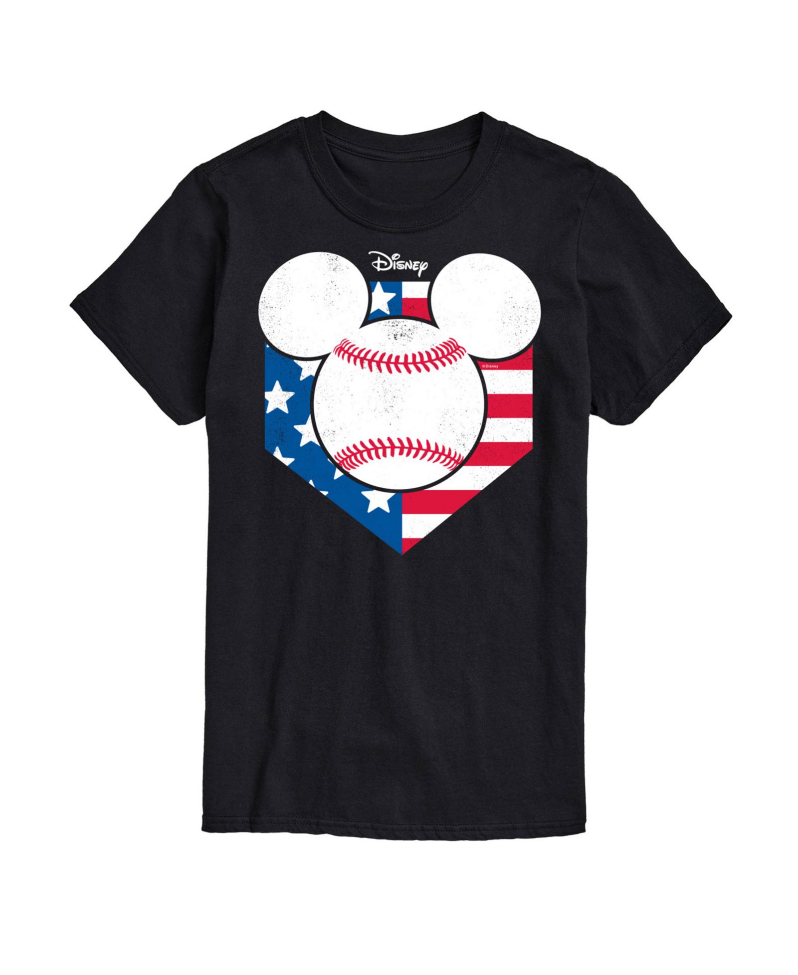 AIRWAVES Men's Disney Mickey Mouse Baseball Short Sleeve T-Shirt