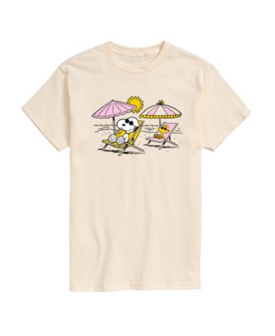 AIRWAVES Men's Peanuts Snoopy Beach Day Short Sleeve T-Shirt