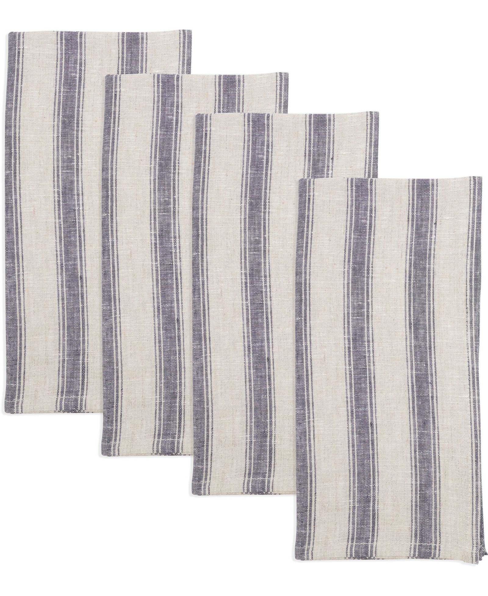 Saro Lifestyle Classic Striped Pure Linen Napkins, 20" x 20"