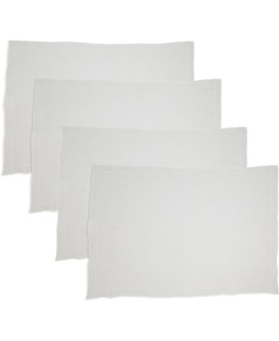 Saro Lifestyle Stonewashed Overlock Linen Edge Placemats, 14" x 20"