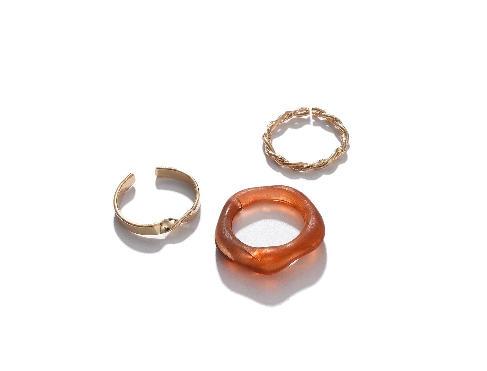 SOHI Brown Vacay Multi-Layer Ring