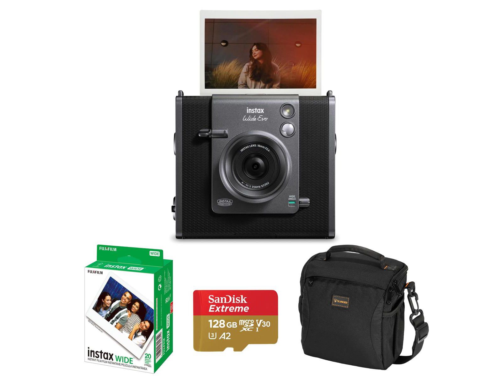 Fujifilm Instax WIDE Evo Hybrid Instant Camera, Bundle with Accessory Kit