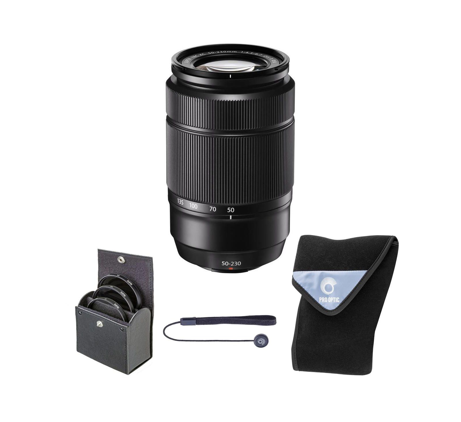 Fujifilm XC 50-230mm f/4.5-6.7 OIS II Lens, Black, w/Filter Kit, Lens Wrap