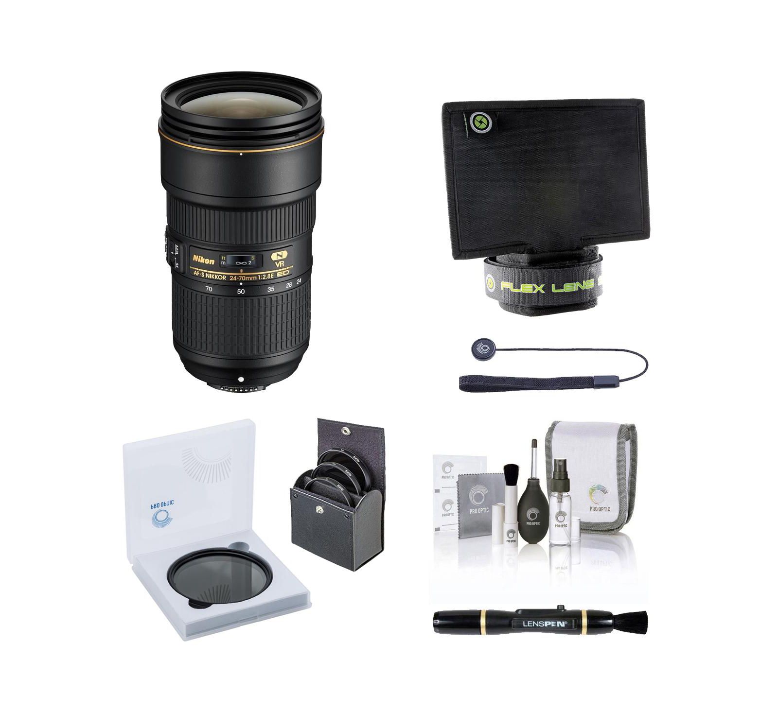 Nikon AF-S NIKKOR 24-70mm f/2.8E ED VR Lens Kit with 82mm Accessories