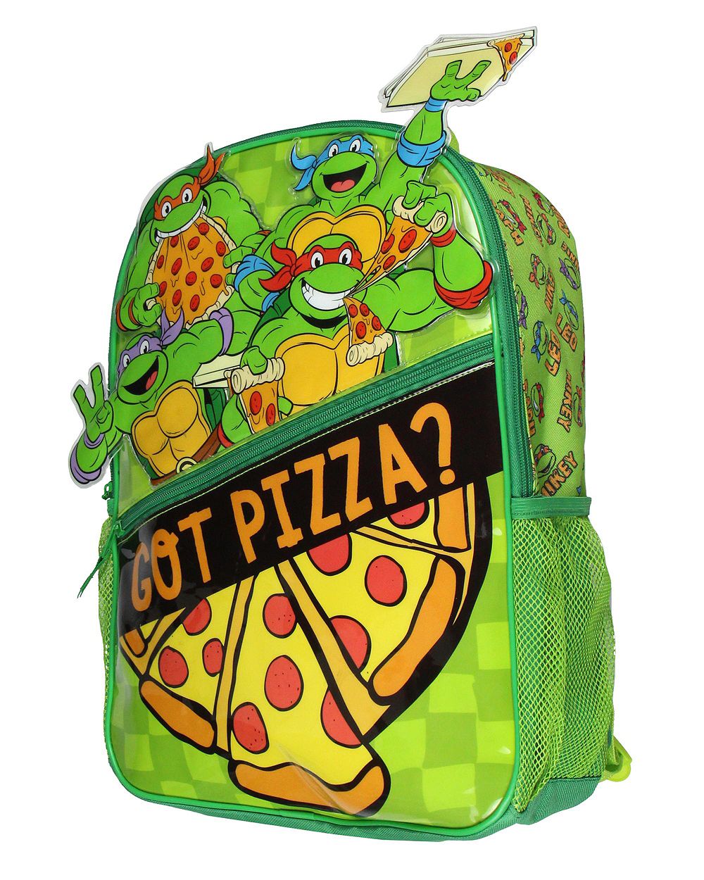 Teenage Mutant Ninja Turtles TMNT Got Pizza Travel School Dual Compartment Backpack For Daily Use