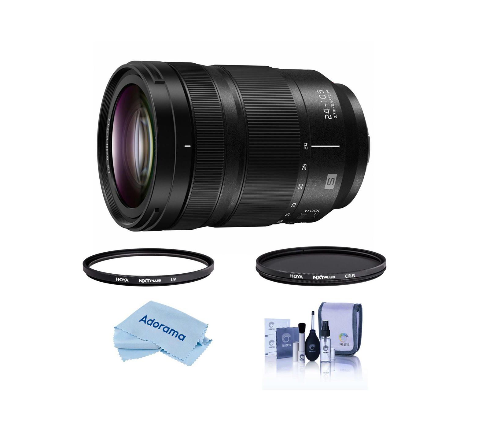 Panasonic LUMIX S 24-105mm f/4 O.I.S. Lens, L Mount w/Hoya 67mm Filter Kit