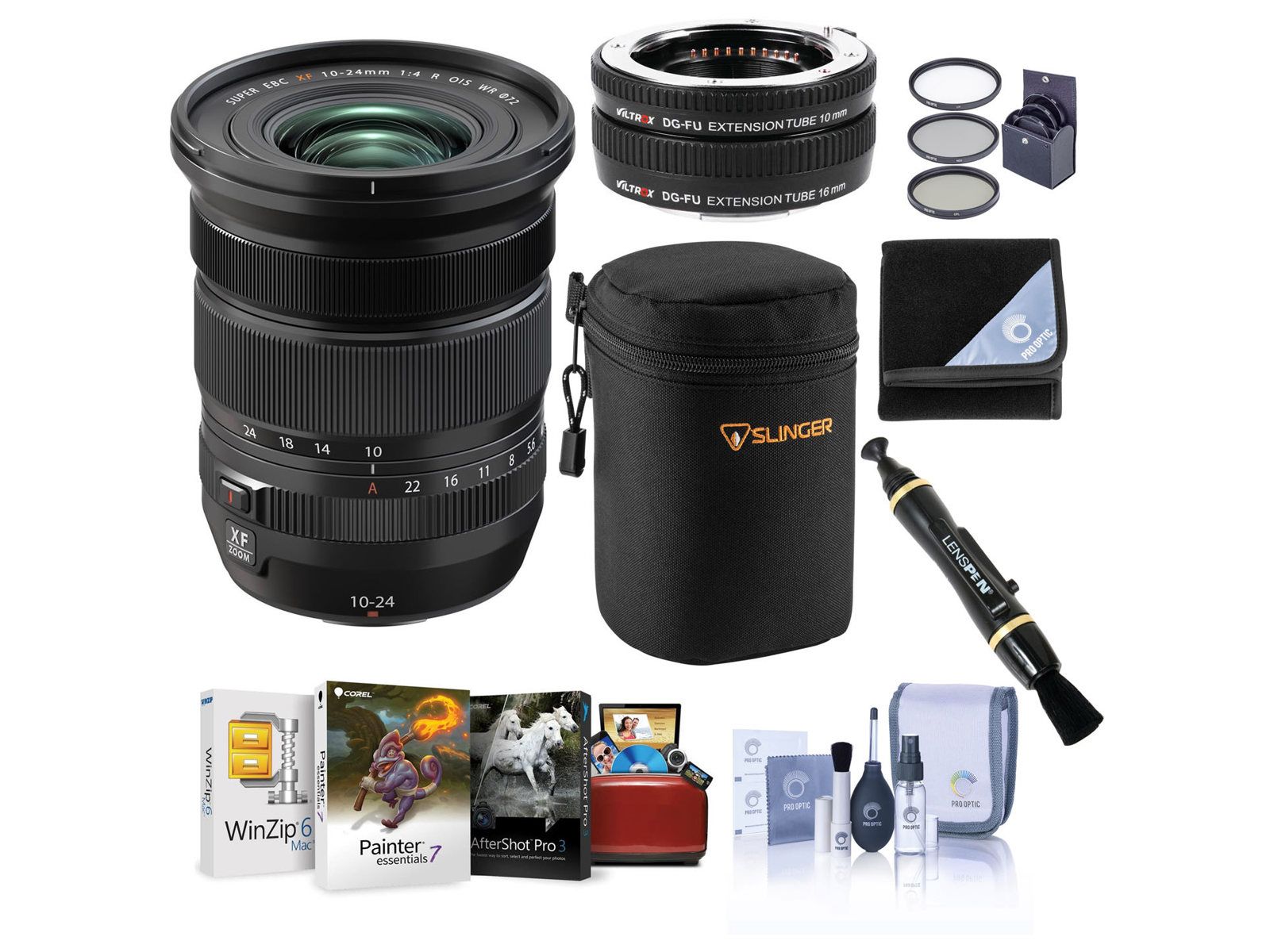 Fujifilm Объектив XF10-24mm f/4 R OIS WR, с удлинительным тубусом, набором фильтров, чехлом Mac SW