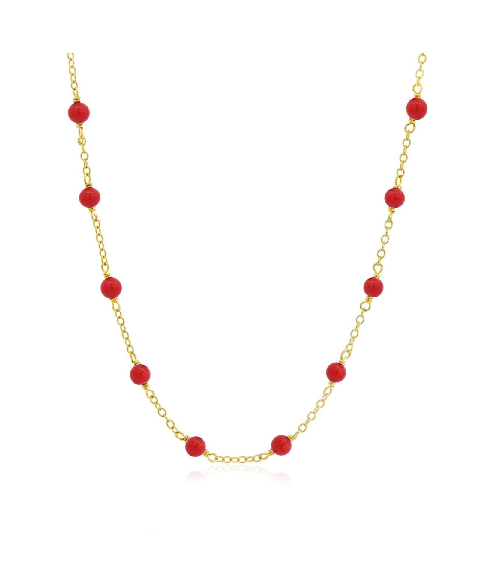The Lovery Coral Bead Chain ожерелье