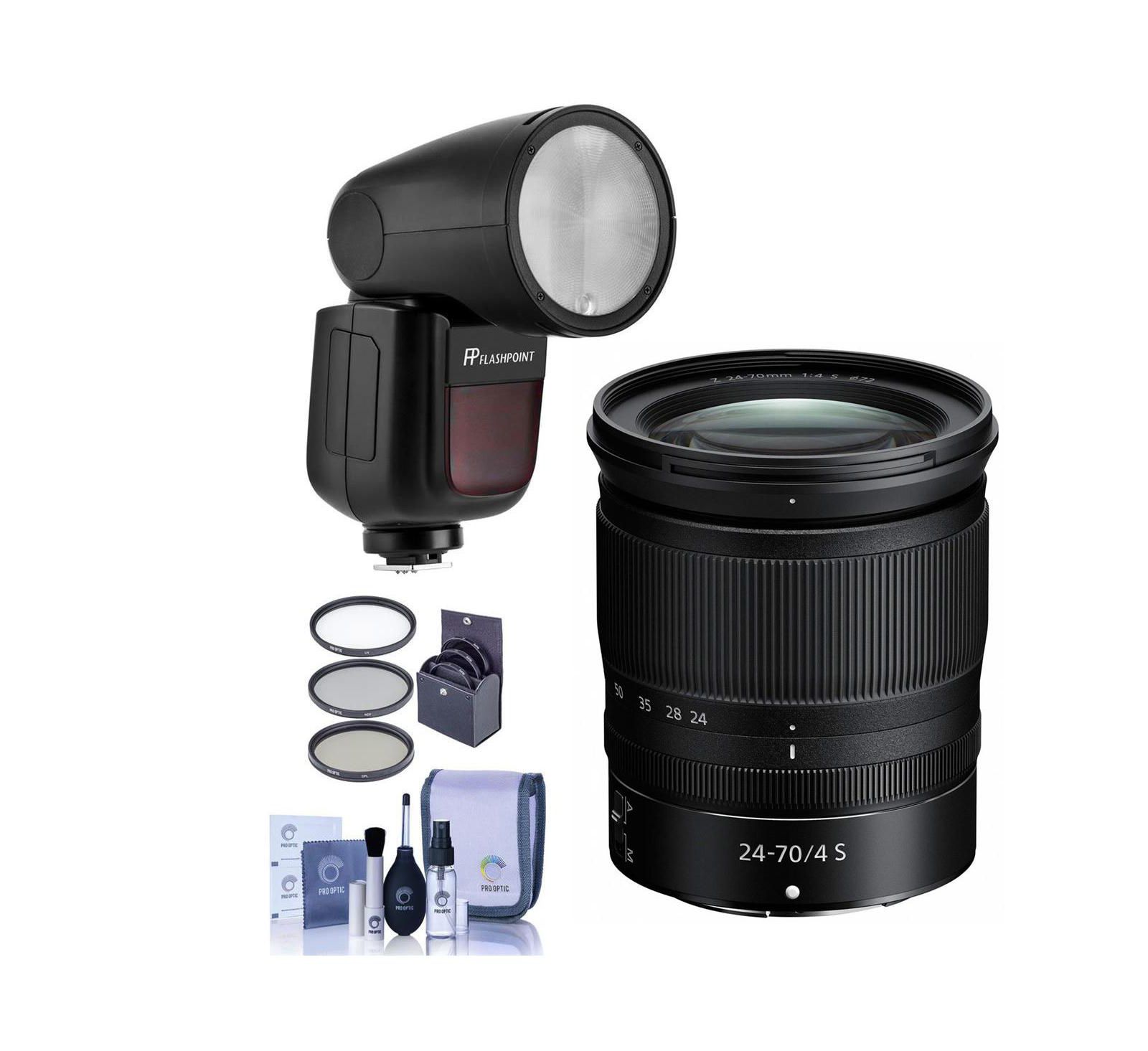 Комплект Nikon NIKKOR Z 24-70mm f/4 S с вспышкой и фильтрами
