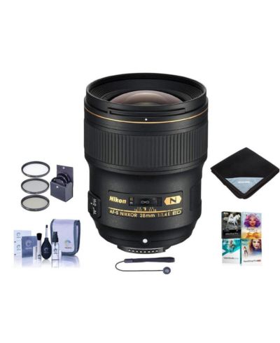 Nikon 28mm f/1.4E AF-S NIKKOR Lens with Free PC Software  Accessories Kit