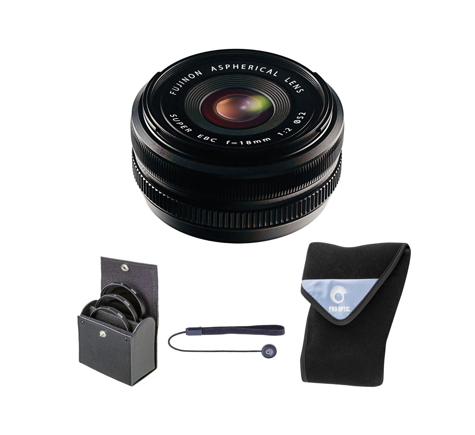 Fujifilm XF 18mm f/2.0 Lens, w/52mm Filter Kit  15x15" Lens Wrap
