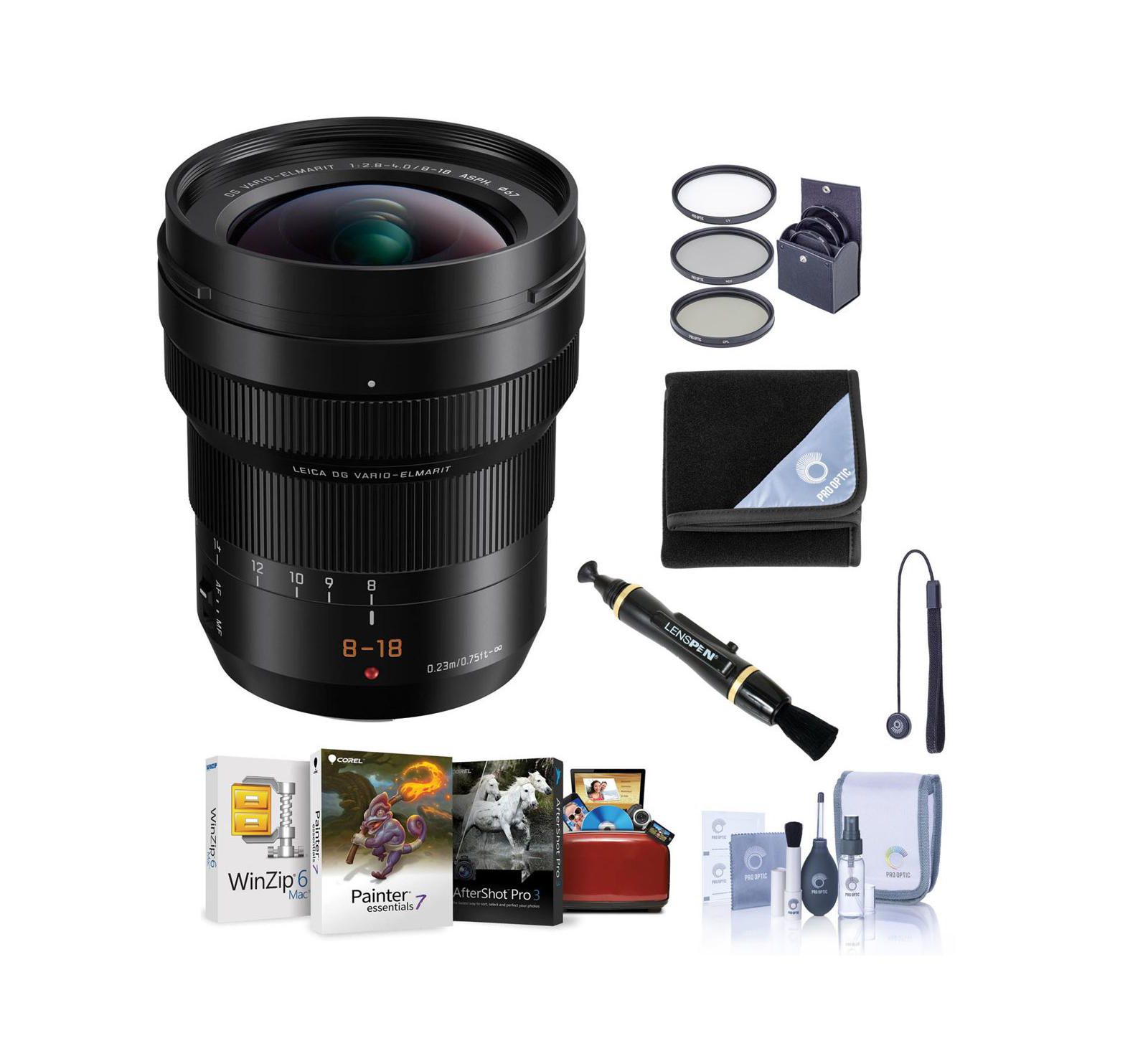 Объектив Panasonic Leica DG Vario-Elmarit 8-18mm f/2.8-4, MFT с набором программного обеспечения Mac