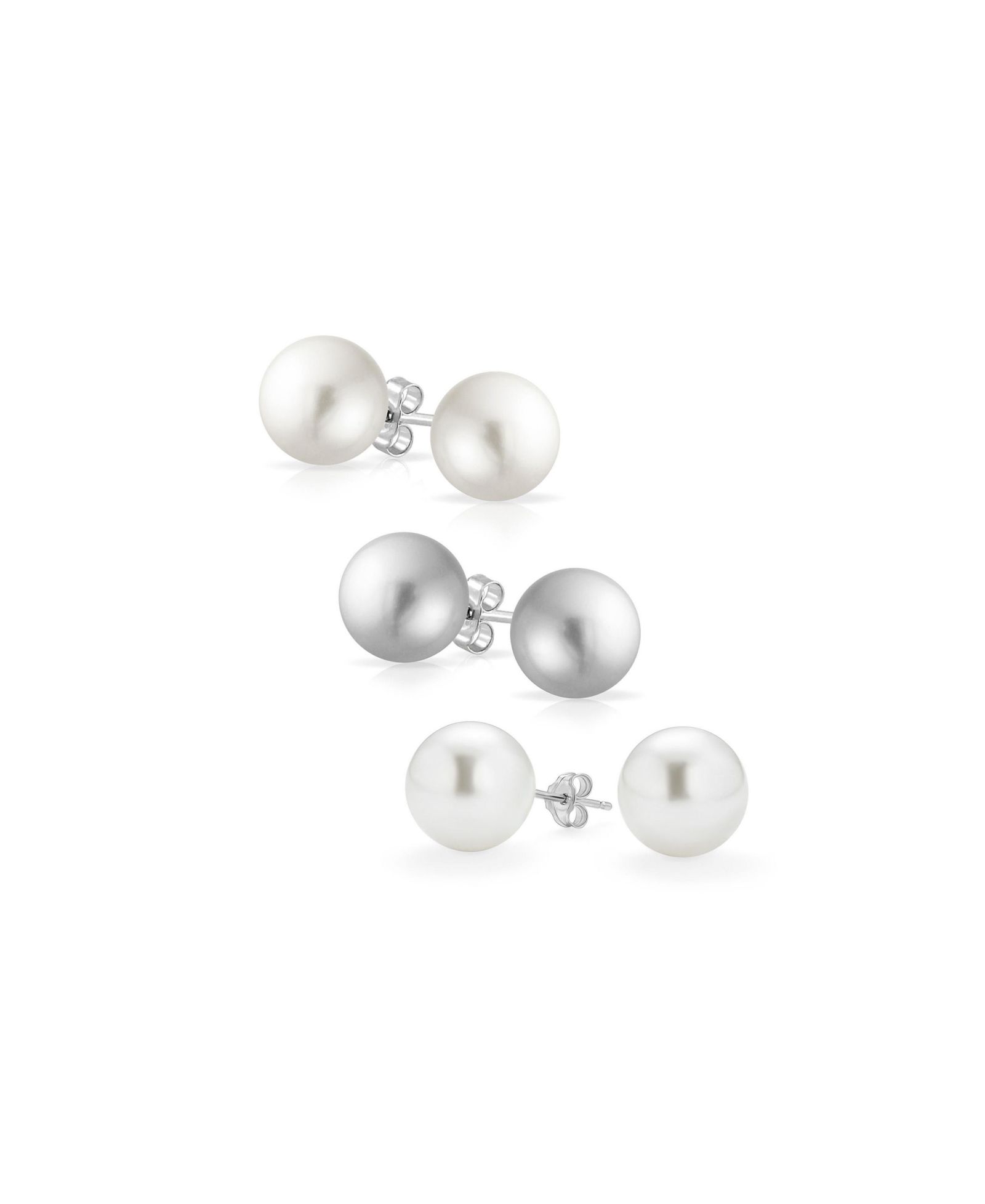 Bling Jewelry серьги-гвоздики с имитацией жемчуга из стерлингового серебра