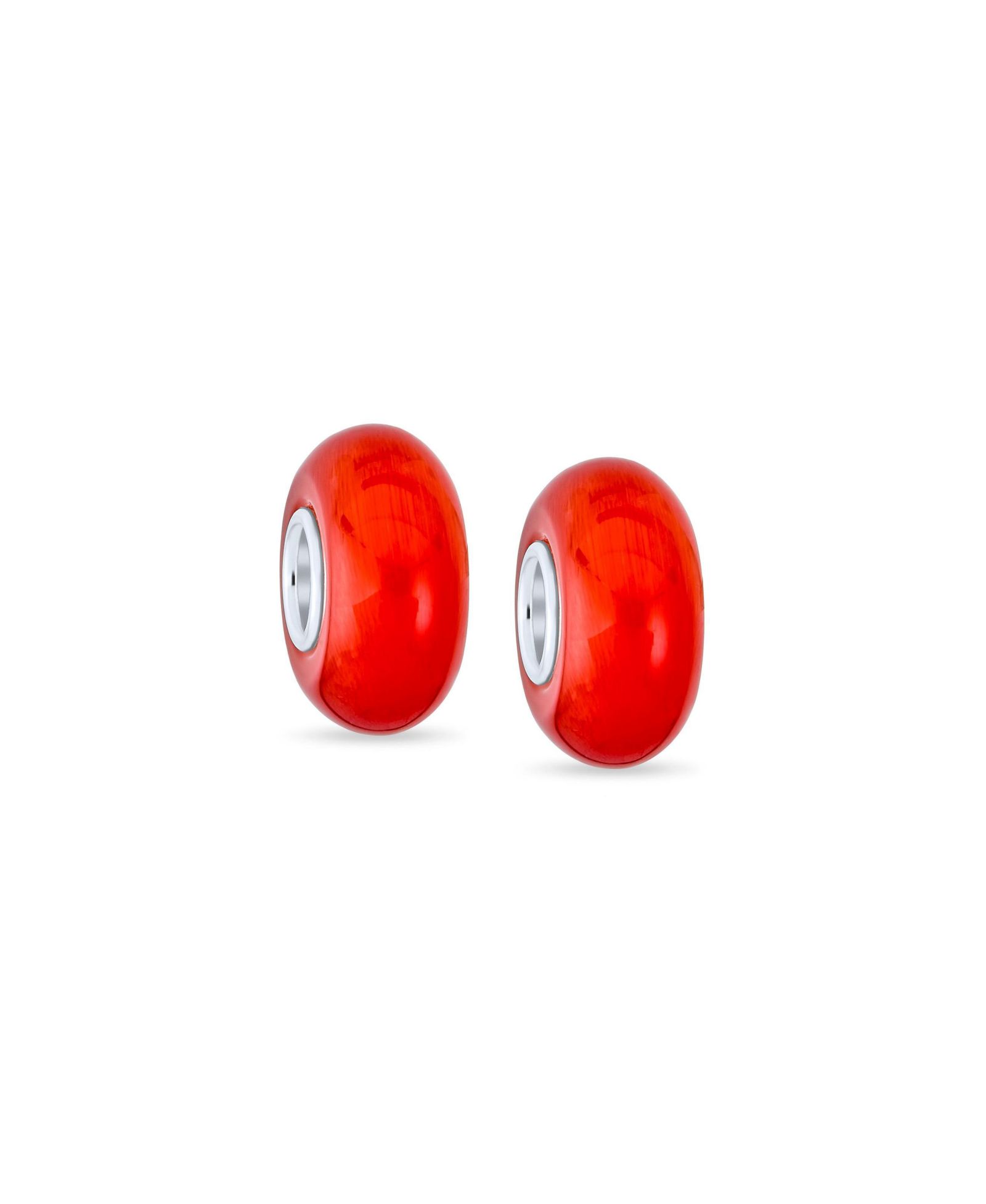 Bling Jewelry Murano Bead Charm Sterling Silver 2-Piece Set
