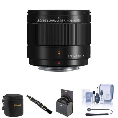 Panasonic LUMIX G Leica DG Summilux 9mm f/1.7 Lens, w/55mm Filter Kit, Case
