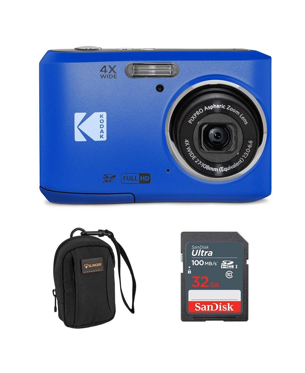 Kodak PIXPRO FZ45 Friendly Zoom 16MP FHD камера, синяя, с картой 32GB и сумкой