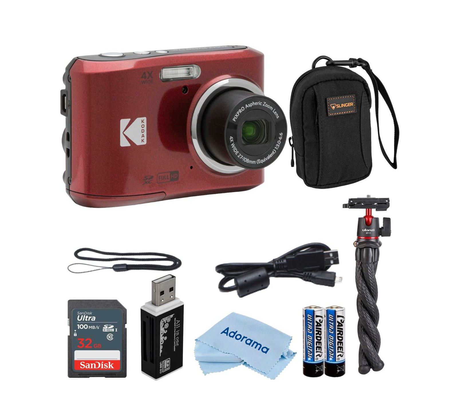 Kodak PIXPRO FZ45 Friendly Zoom 16MP Full HD Digital Camera, Bundle with 32GB Memory Card and Camera Bag