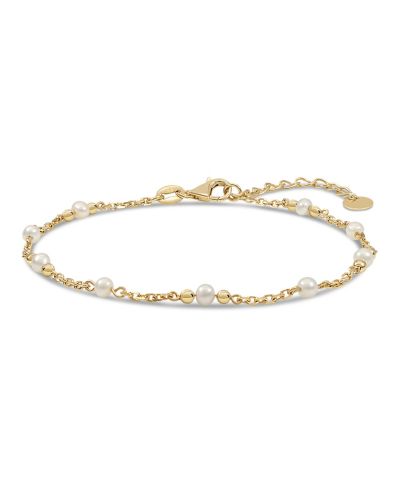 DEVATA Freshwater Pearl Chain Bracelet in 14K Gold, 6.5 in adj to 7.5 in
